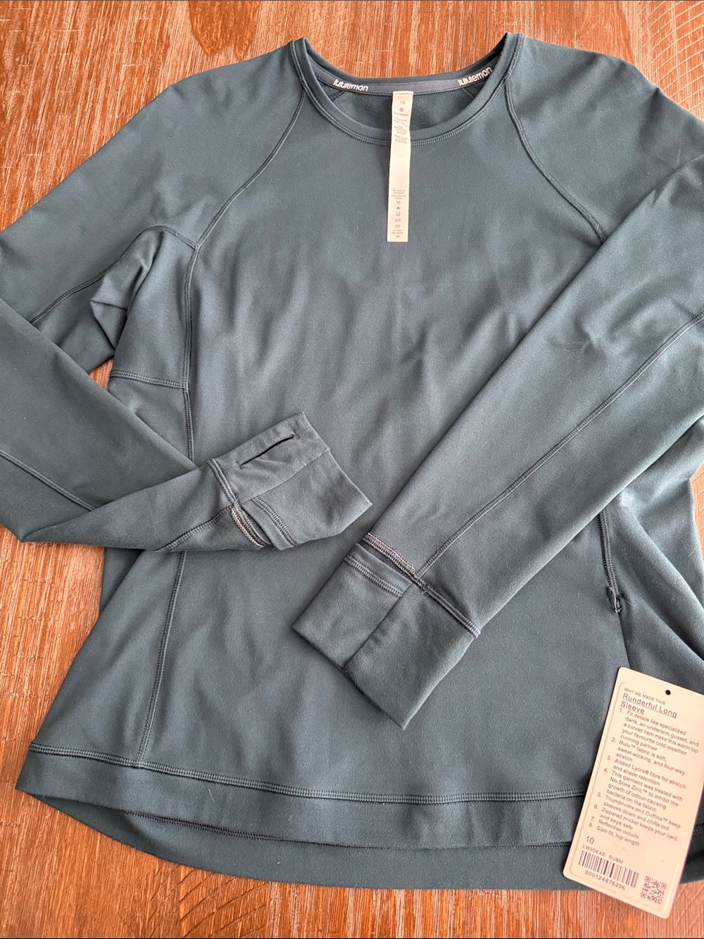 Lululemon runderful long sleeve size 10 submarine - Picture 5 of 10